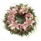 Pink Lily Wreath